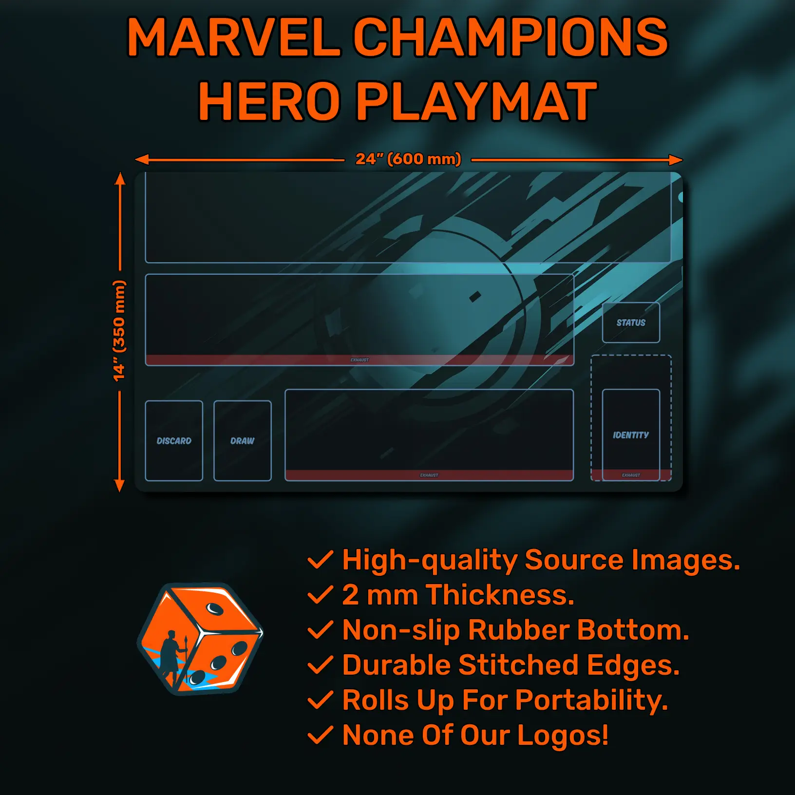 Marvel Champions hero playmat, Aggression, 24" x 14" (600 x 350 mm)