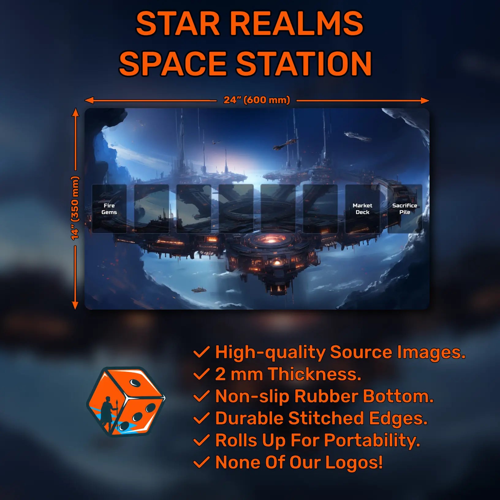 Star Realms playmat, Space Station, 24" x 14" (600 x 350 mm)