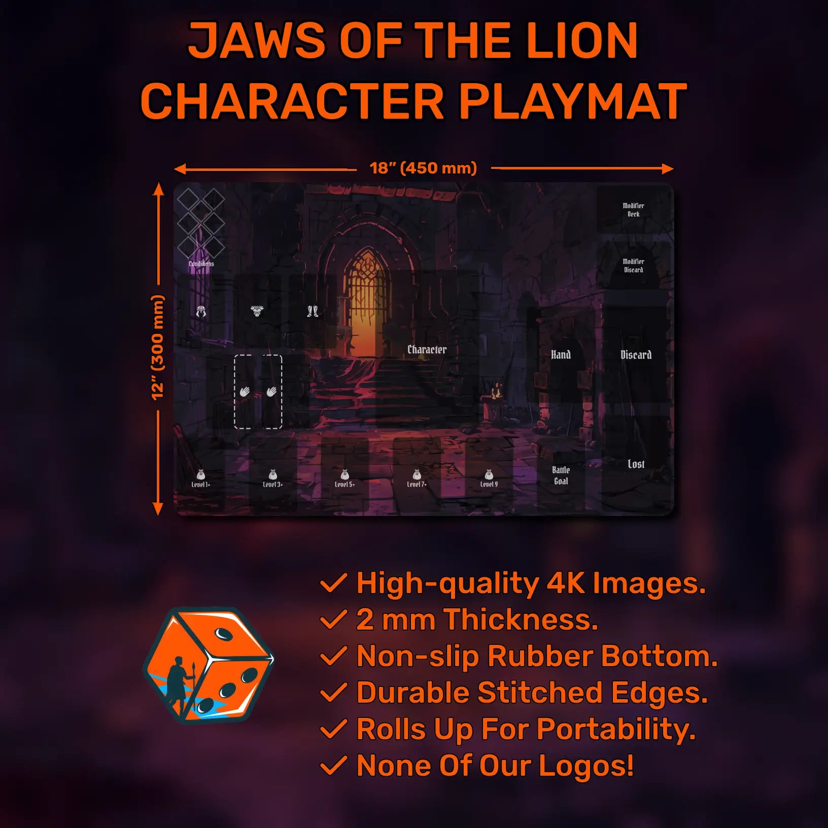 Gloomhaven: Jaws of the Lion character neoprene playmat, Treasure, 18" x 12" (450 x 300 mm)