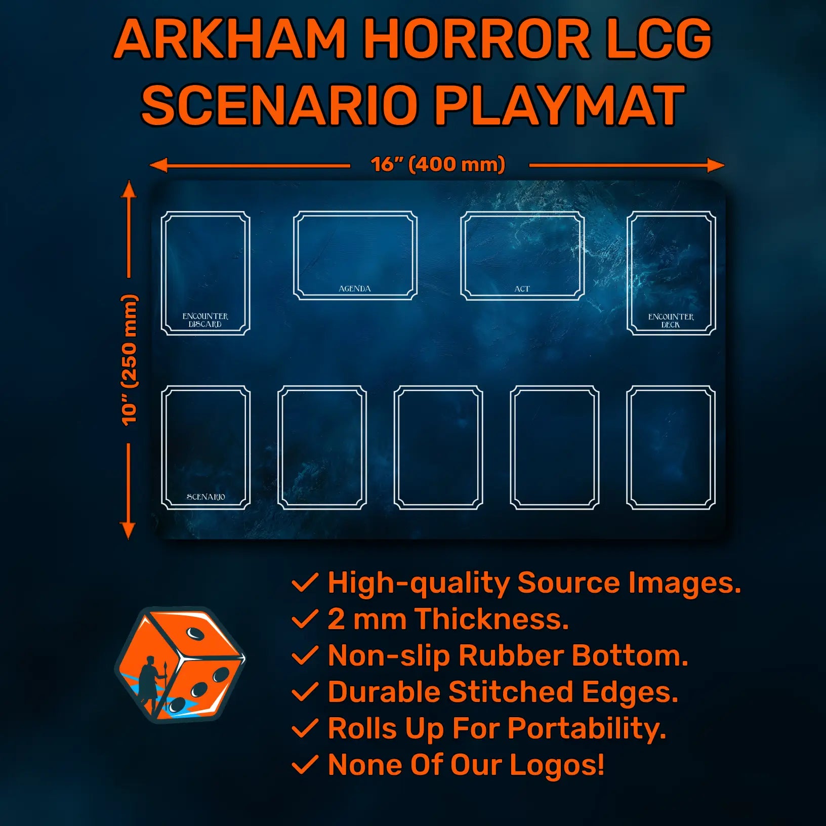 Arkham Horror LCG Scenario playmat, Eerie Yellow, 16" x 10" (400 x 250 mm)